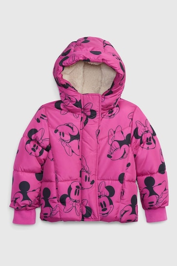 Gap Pink Disney Minnie Mouse Heavyweight Puffer Jacket