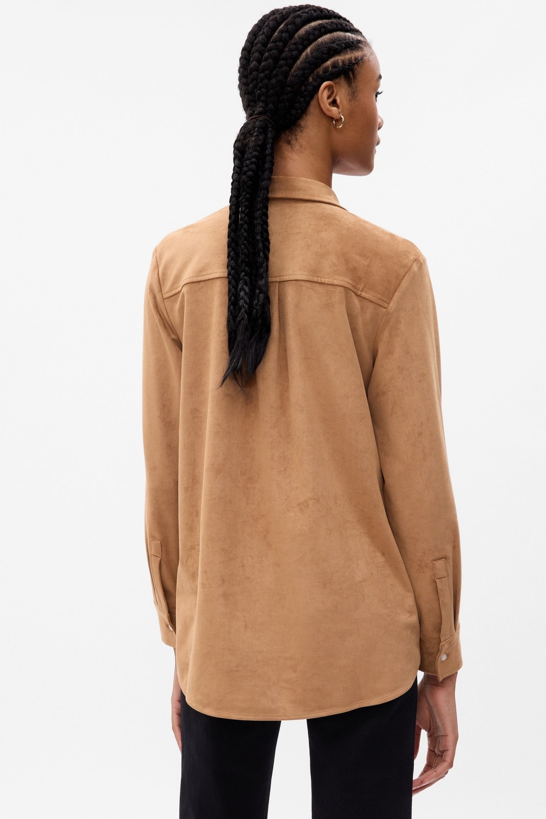 Gap suede shirt jacket deals