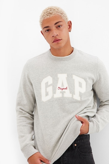 Gap Grey Original Logo Crew Neck Sweatshirt