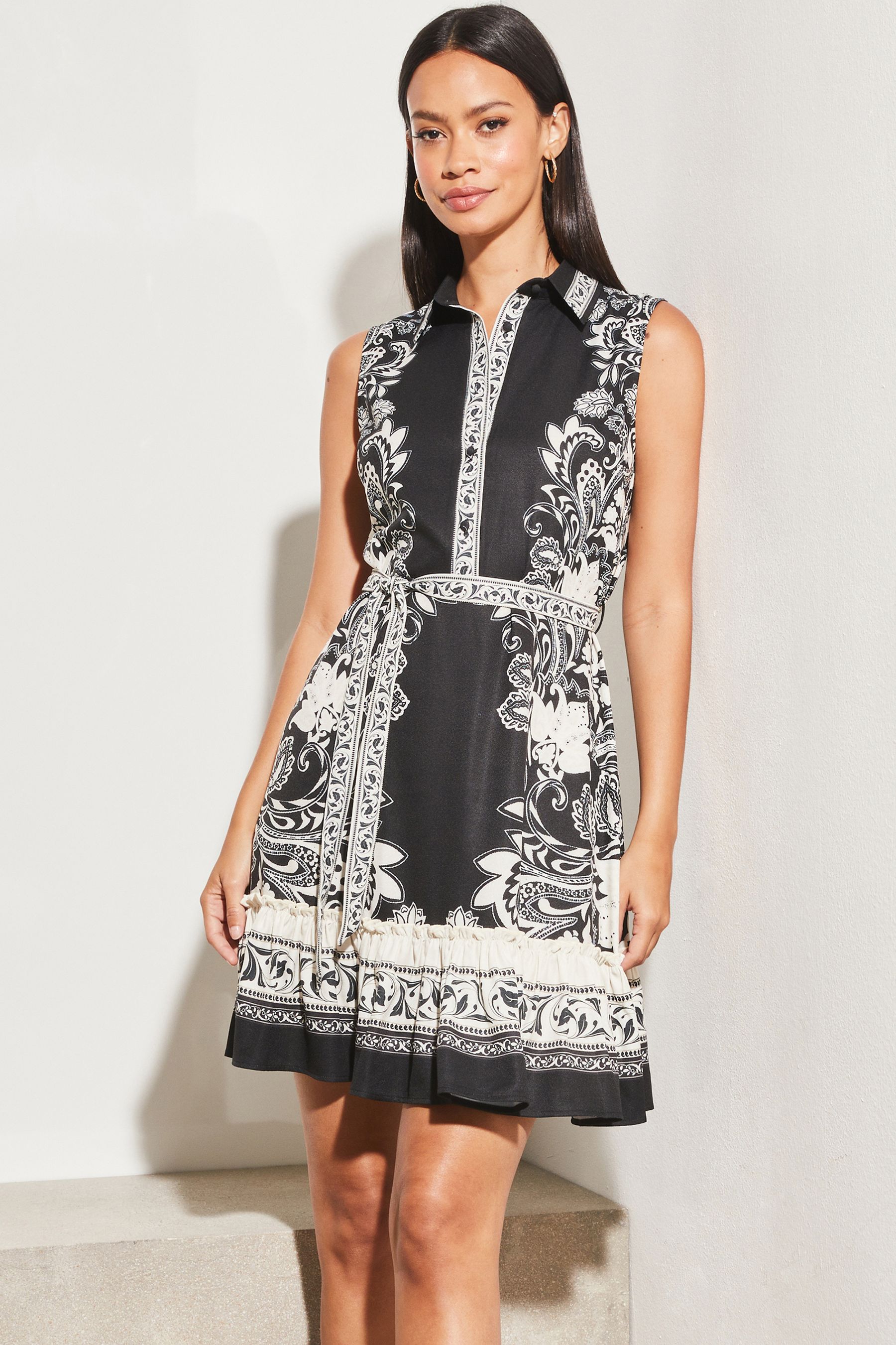 Black and shop white lipsy dress
