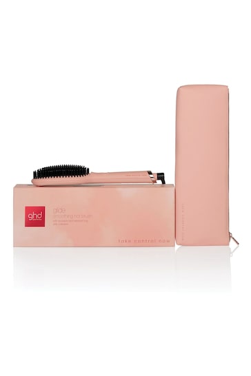 ghd Glide Hot Brush In Mid Pink Peach - Charity Limited Edition