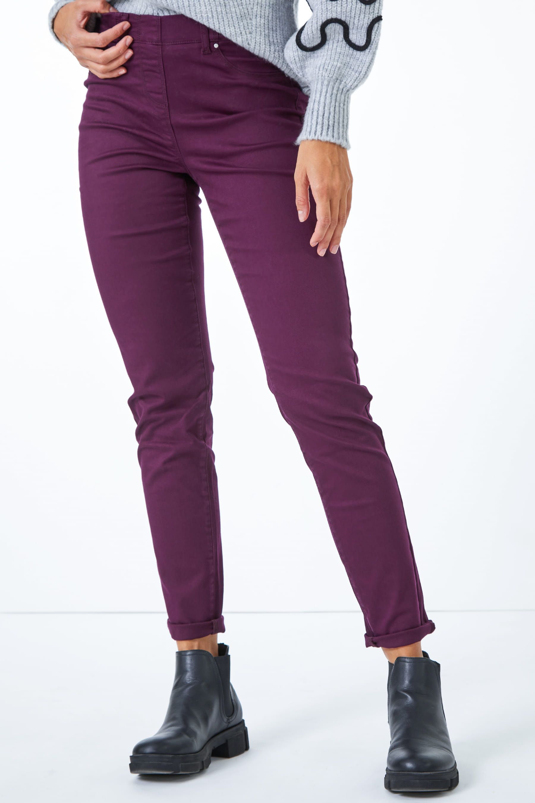 Dark purple jeans womens online