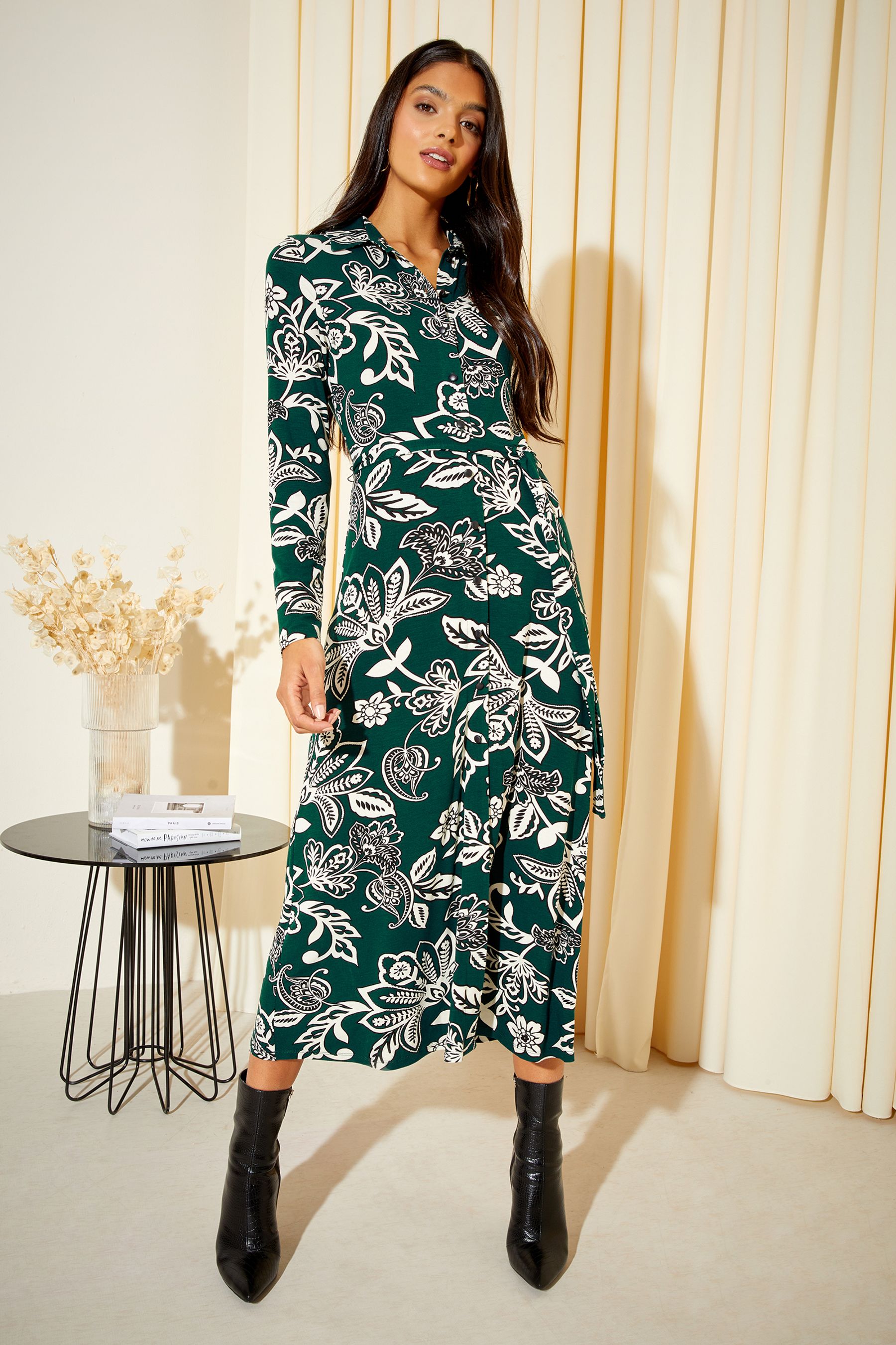 Long button through dress clearance