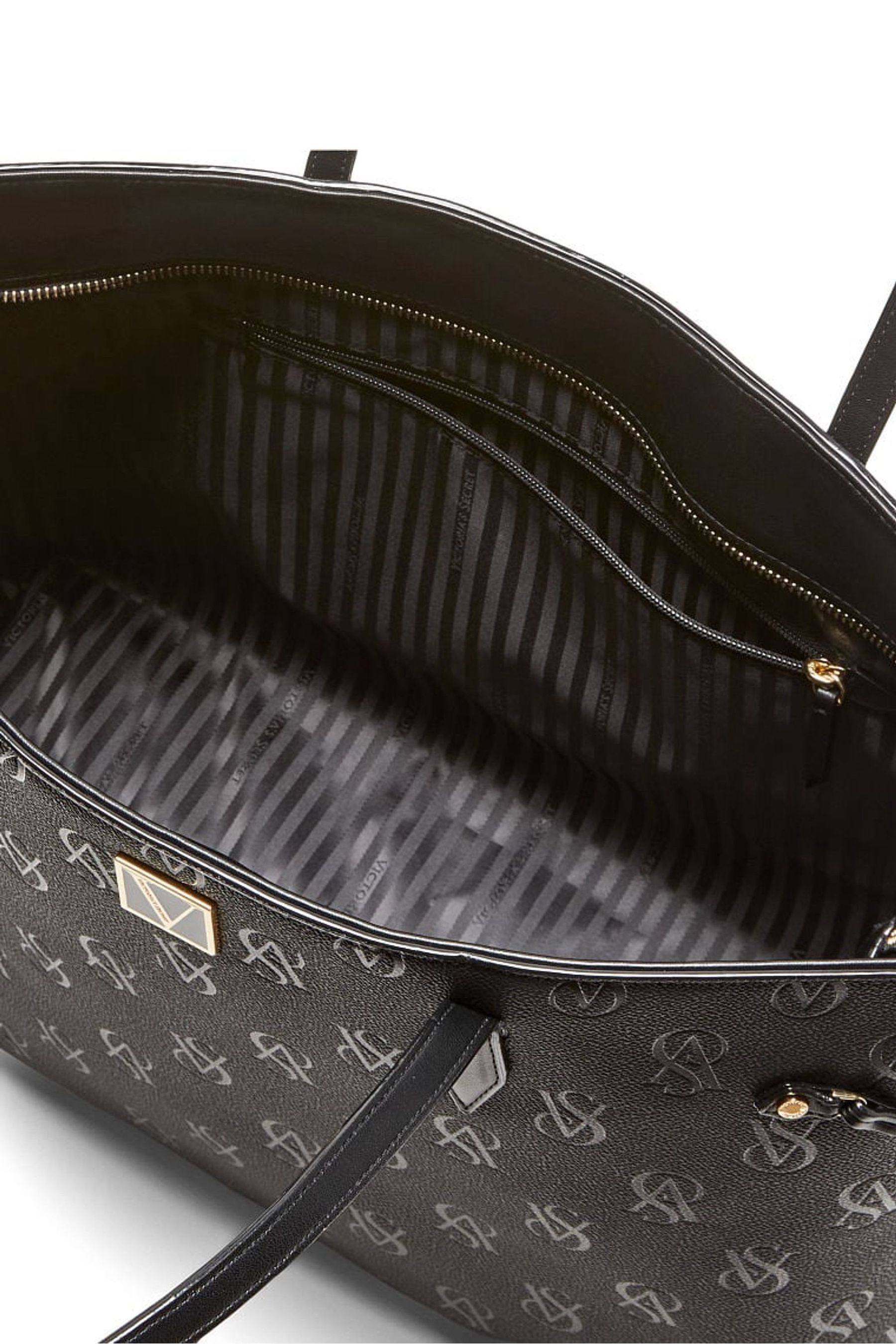 Buy Victoria s Secret Black Embossed Monogram Tote Bag from the