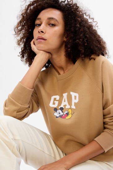 Gap Brown Disney Mickey Mouse Logo Sweatshirt