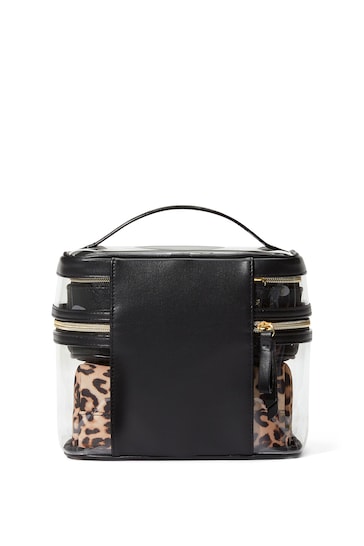 Victoria's Secret Luxe Leopard Brown 4 in 1 Makeup Bag