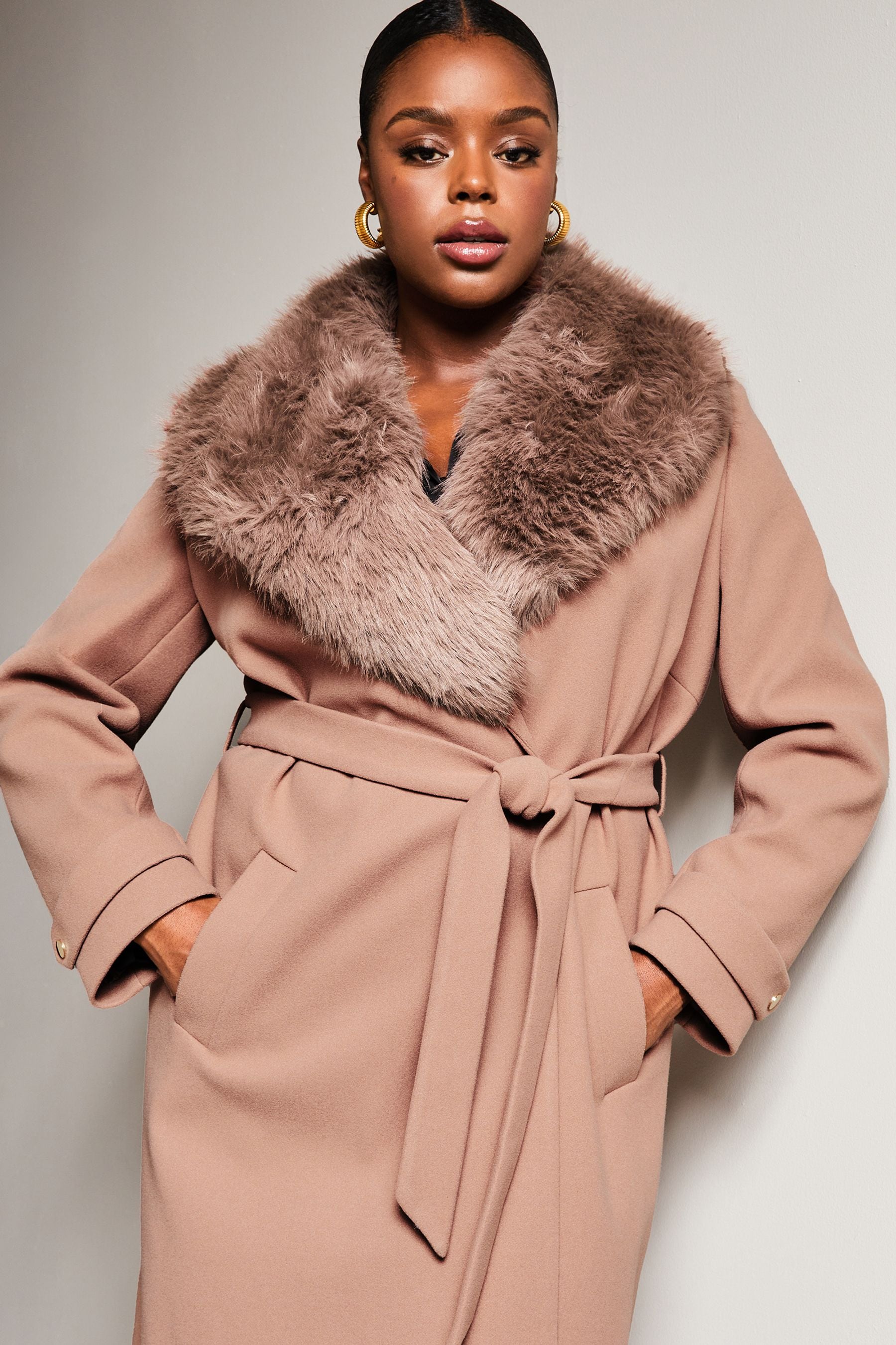 Fur top collar wrap