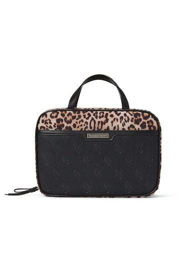 Victoria's Secret Black Leopard Jetsetter Hanging Makeup Bag
