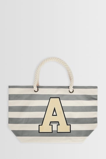 Personalised Large Letter Monogrammed Beach Bag by Alphabet