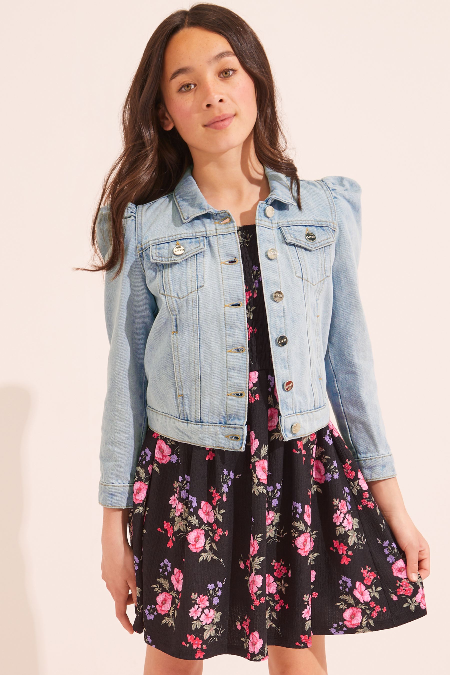 Bp puff sleeve denim jacket discount