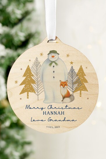 Personalised The Snowman Wooden Bauble Exclusive To SneakersbeShops by PMC