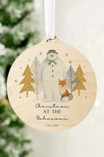 Personalised The Snowman Wooden Bauble Exclusive To SneakersbeShops by PMC