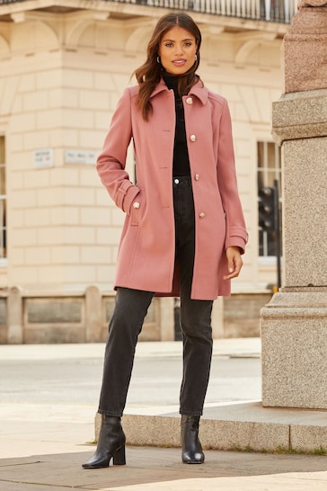 Buy Lipsy Pink Petite Princess Military A Line Coat from the Next UK online  shop