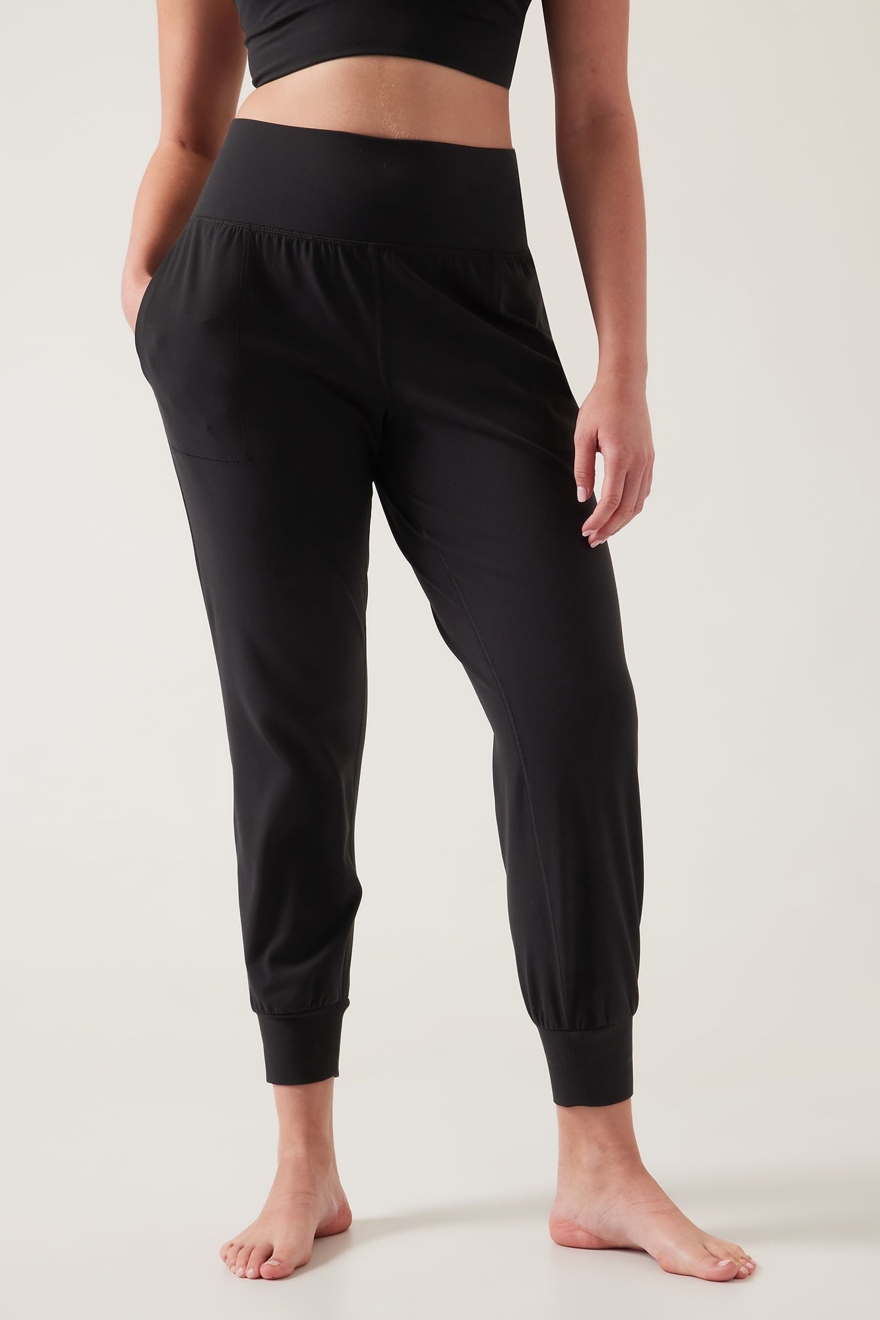 Athleta Black Salutation High Rise Yoga Joggers