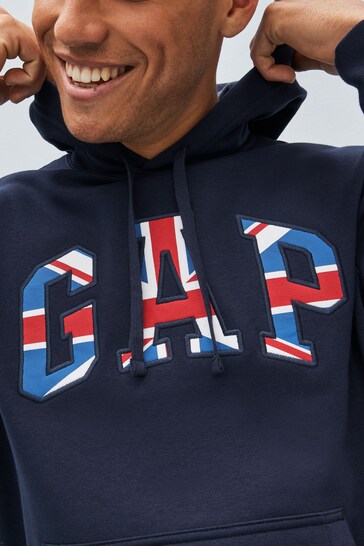 Buy Gap Navy Blue Union Jack Logo Hoodie from the Next UK online shop