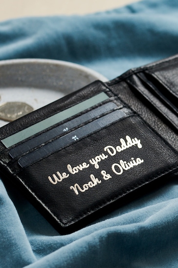 Personalised Message Leather Popper Wallet by Posh Totty