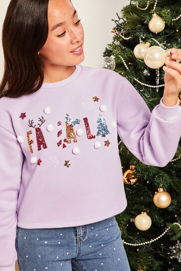 Lipsy Purple Christmas Sweatshirt