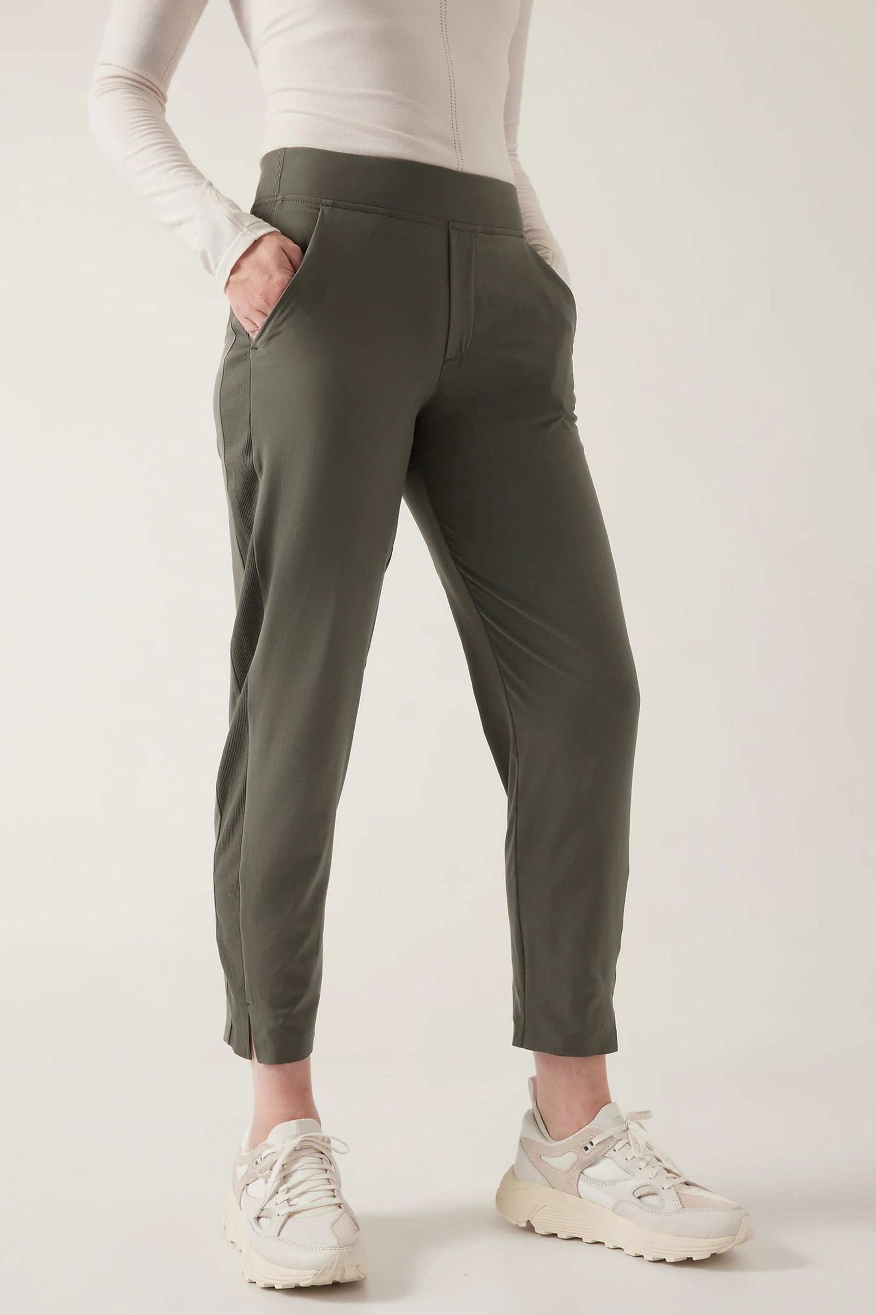 Olive green sales ankle pants
