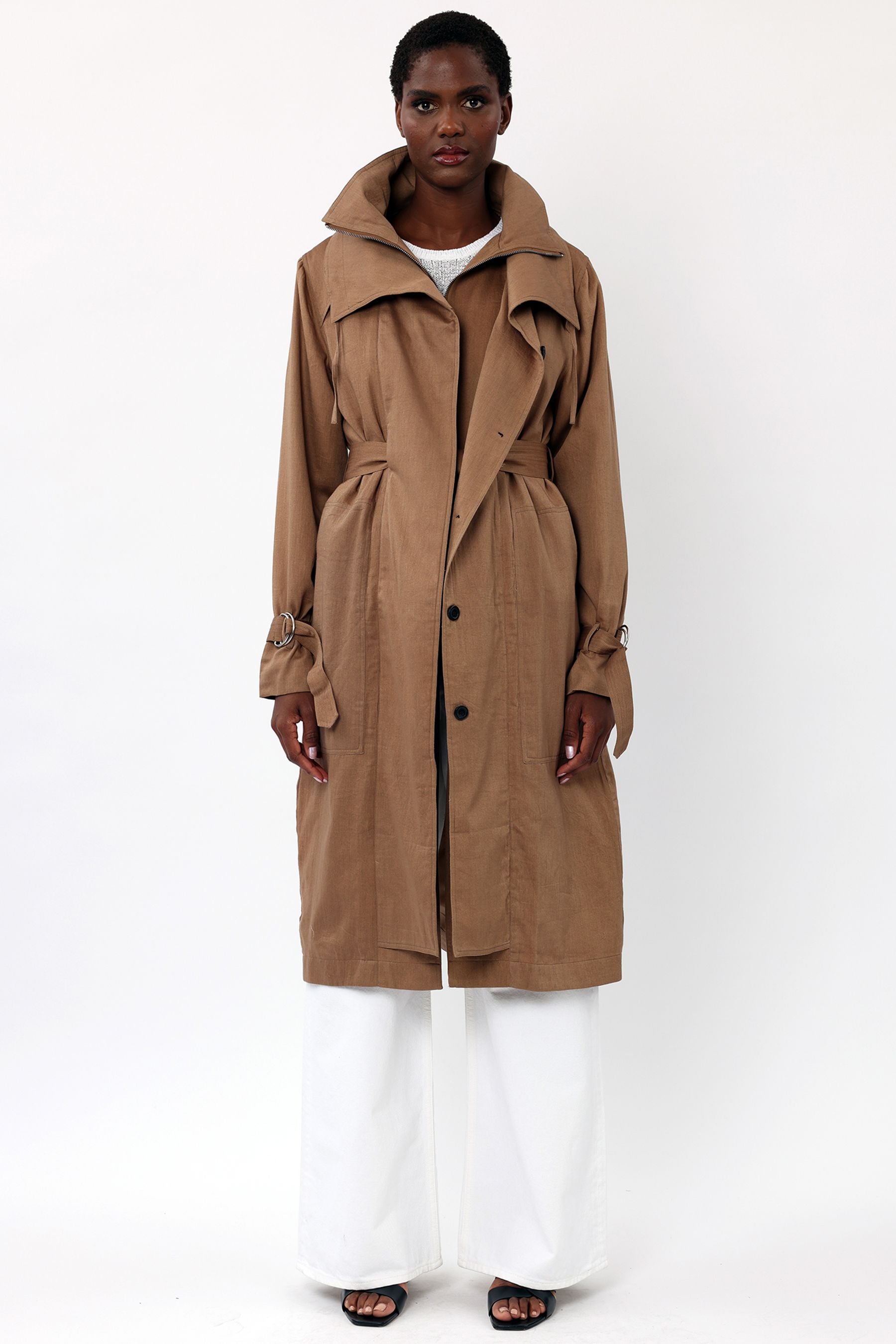 Religion funnel neck coat outlet