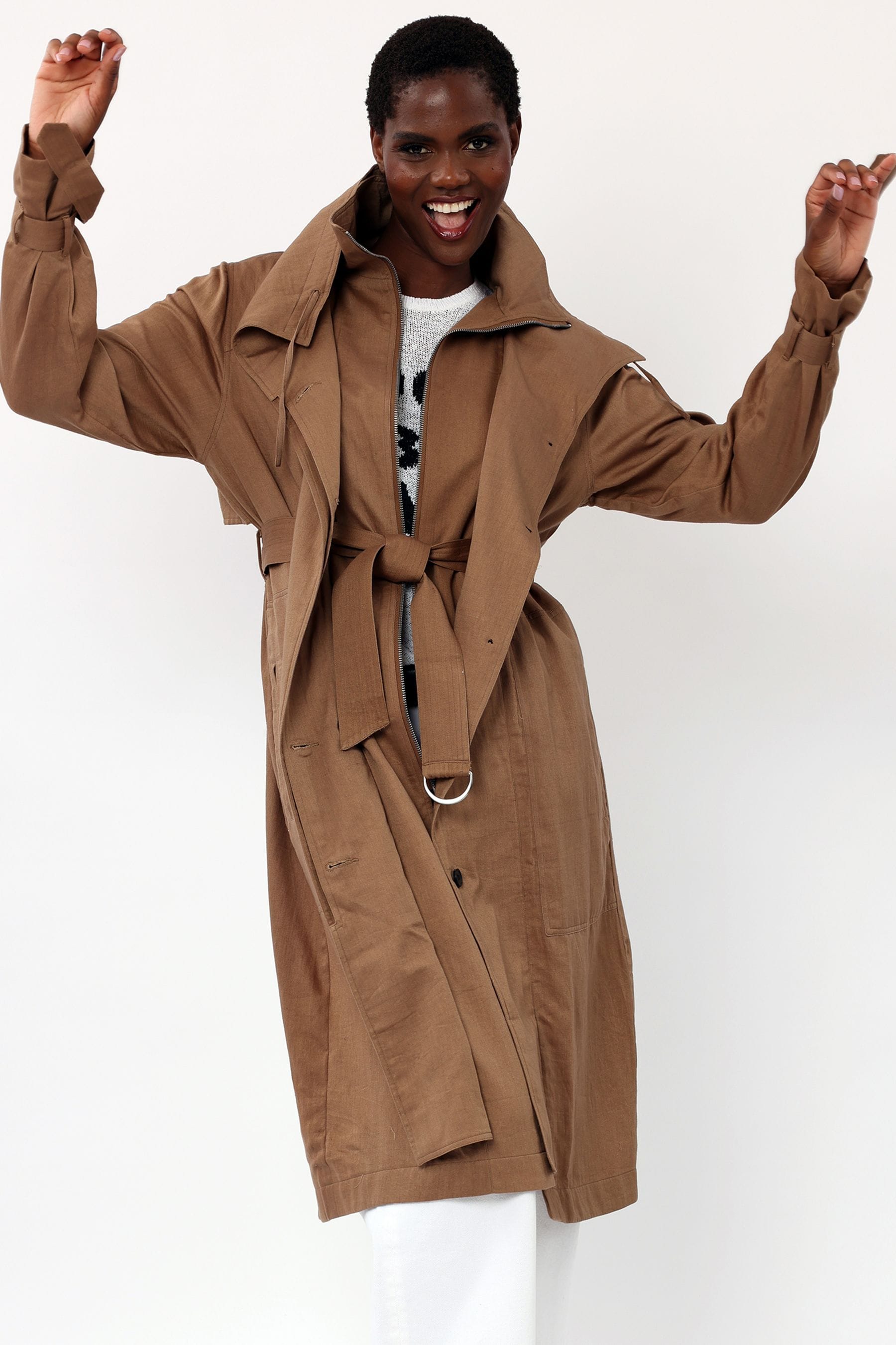 Religion funnel top neck coat