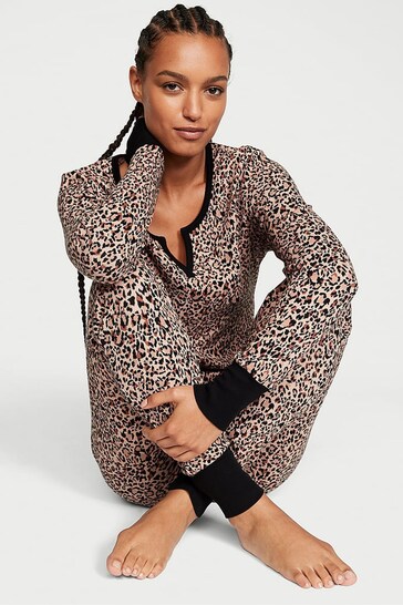 Victoria's Secret Leopard Brown Long Pyjamas
