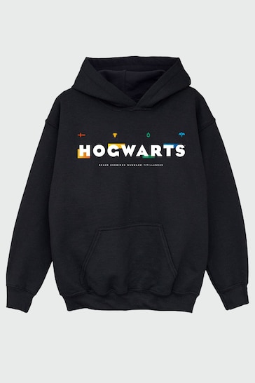Brands In Black Harry Potter Hogwarts Icons Girls Black Hoodie