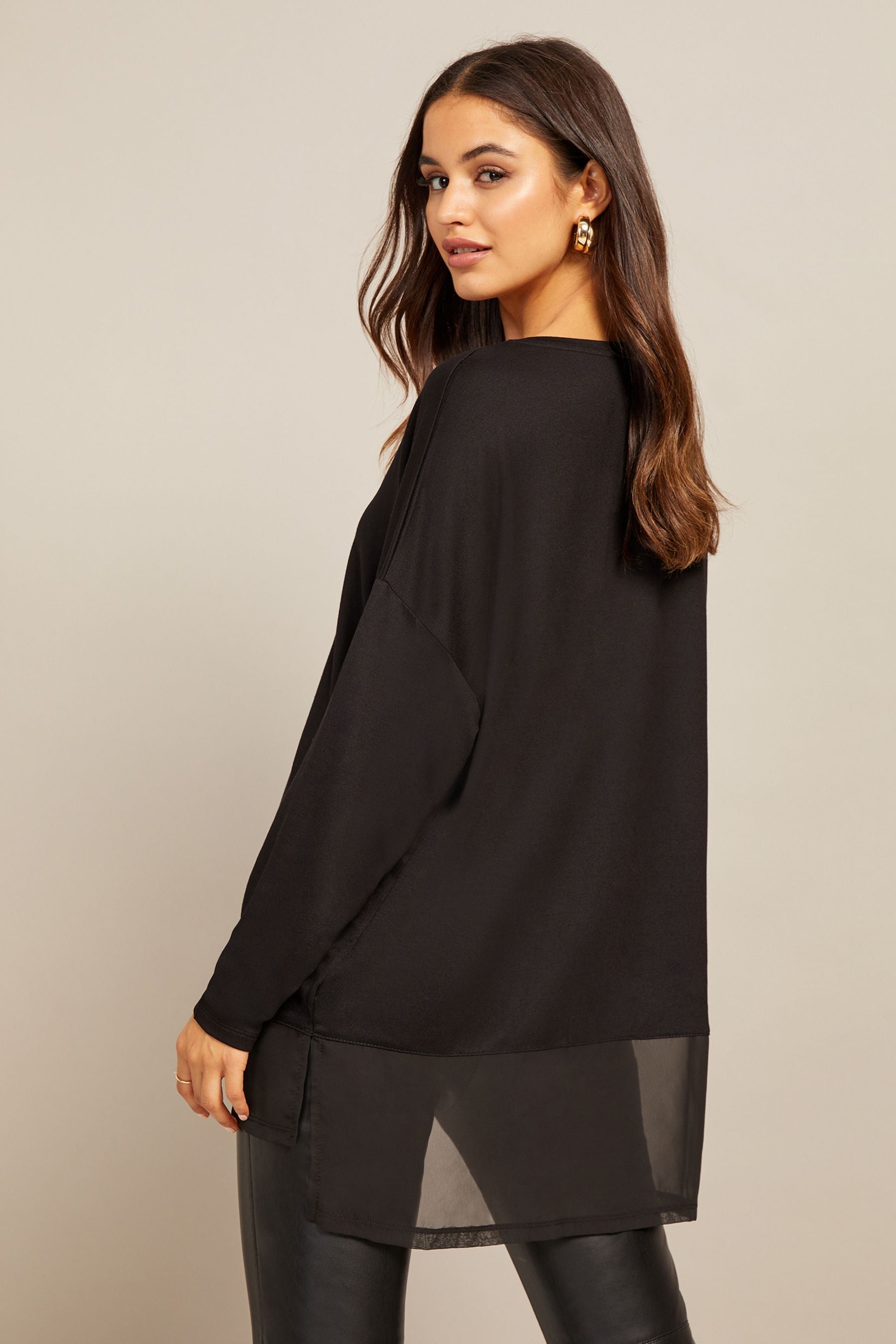 Petite black cheap tunic top