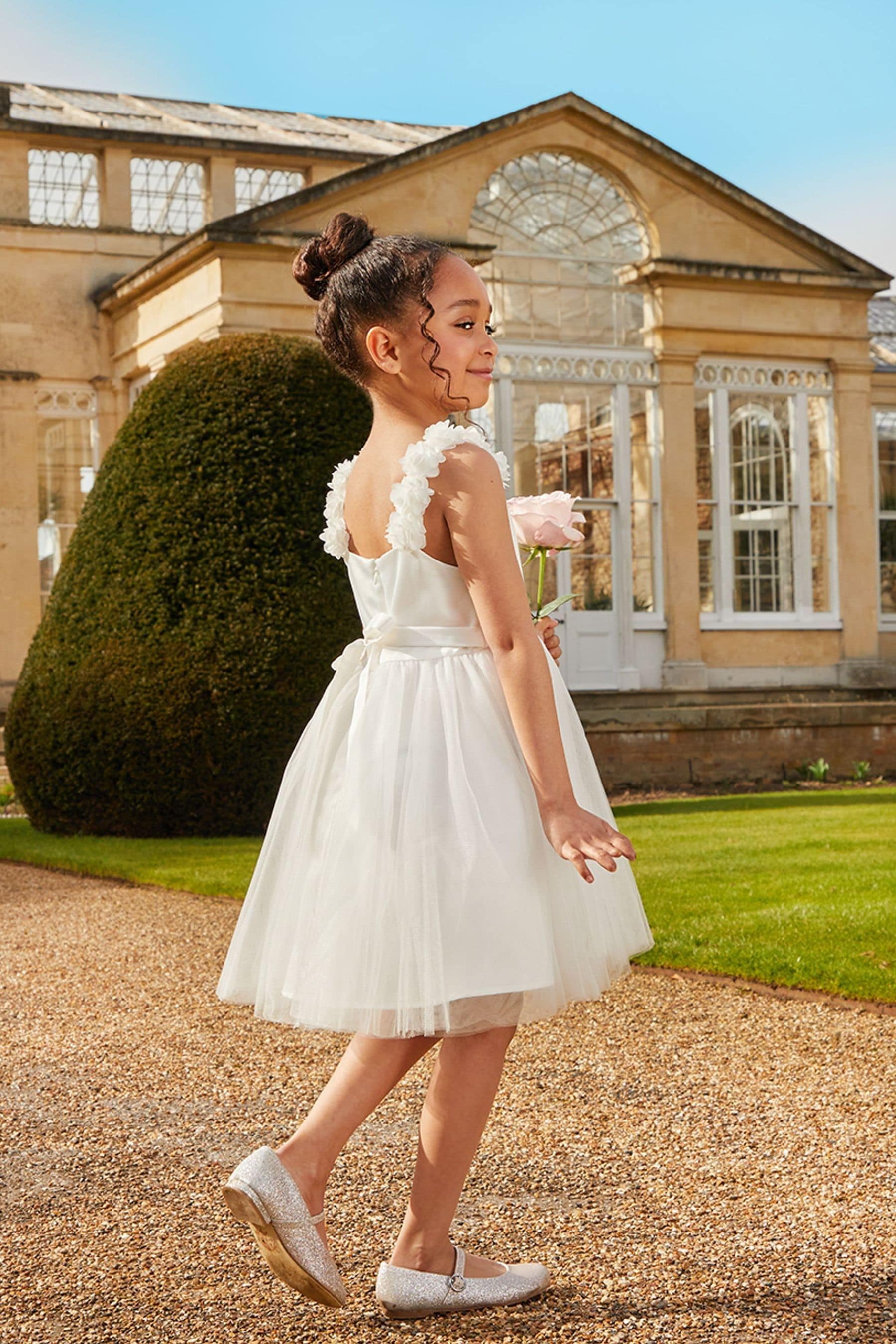 Next girls 2025 white dress