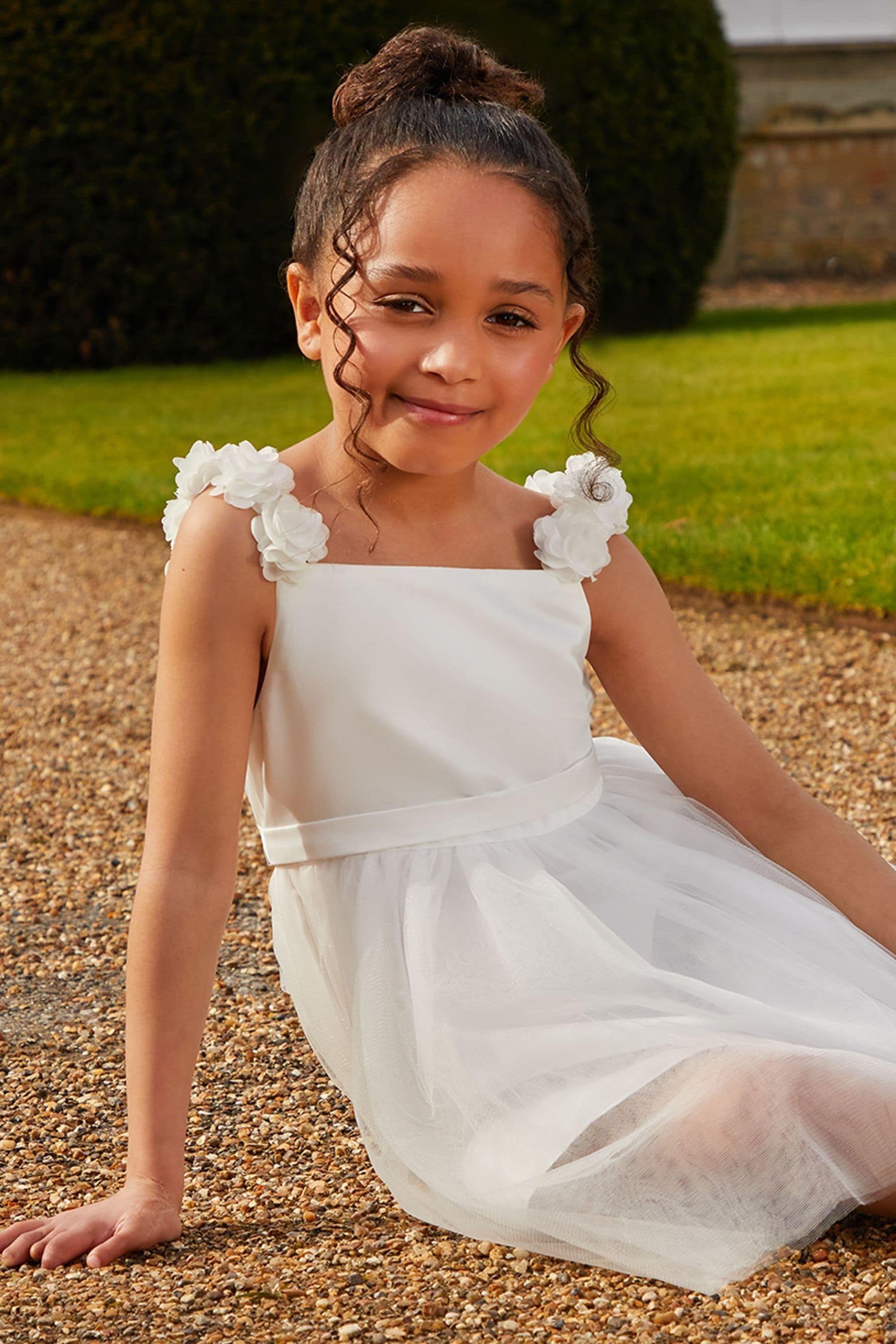 Flower girl midi strap dress sales