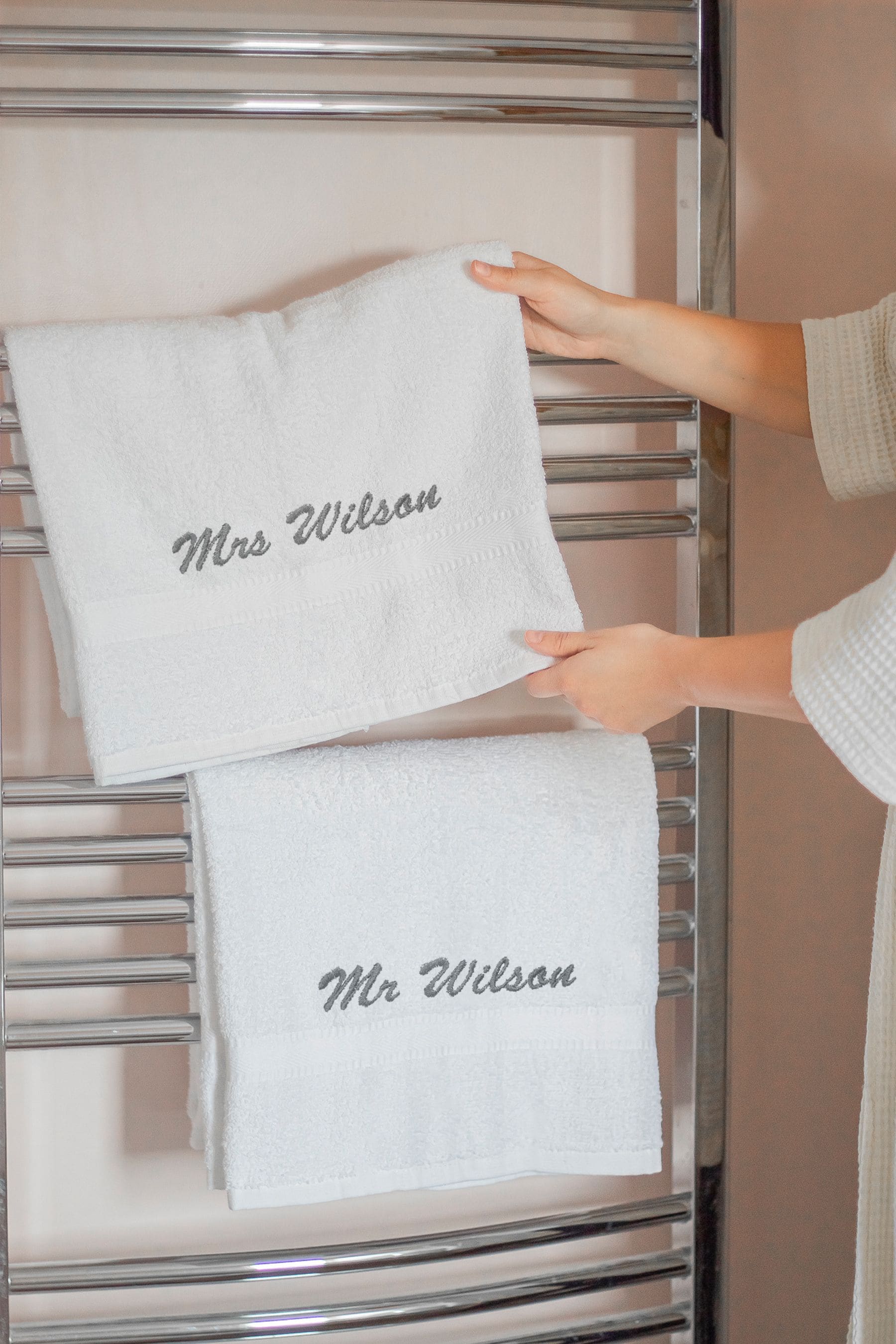 Buy Personalised Set of His Hers Towels by Jonnys Sister from