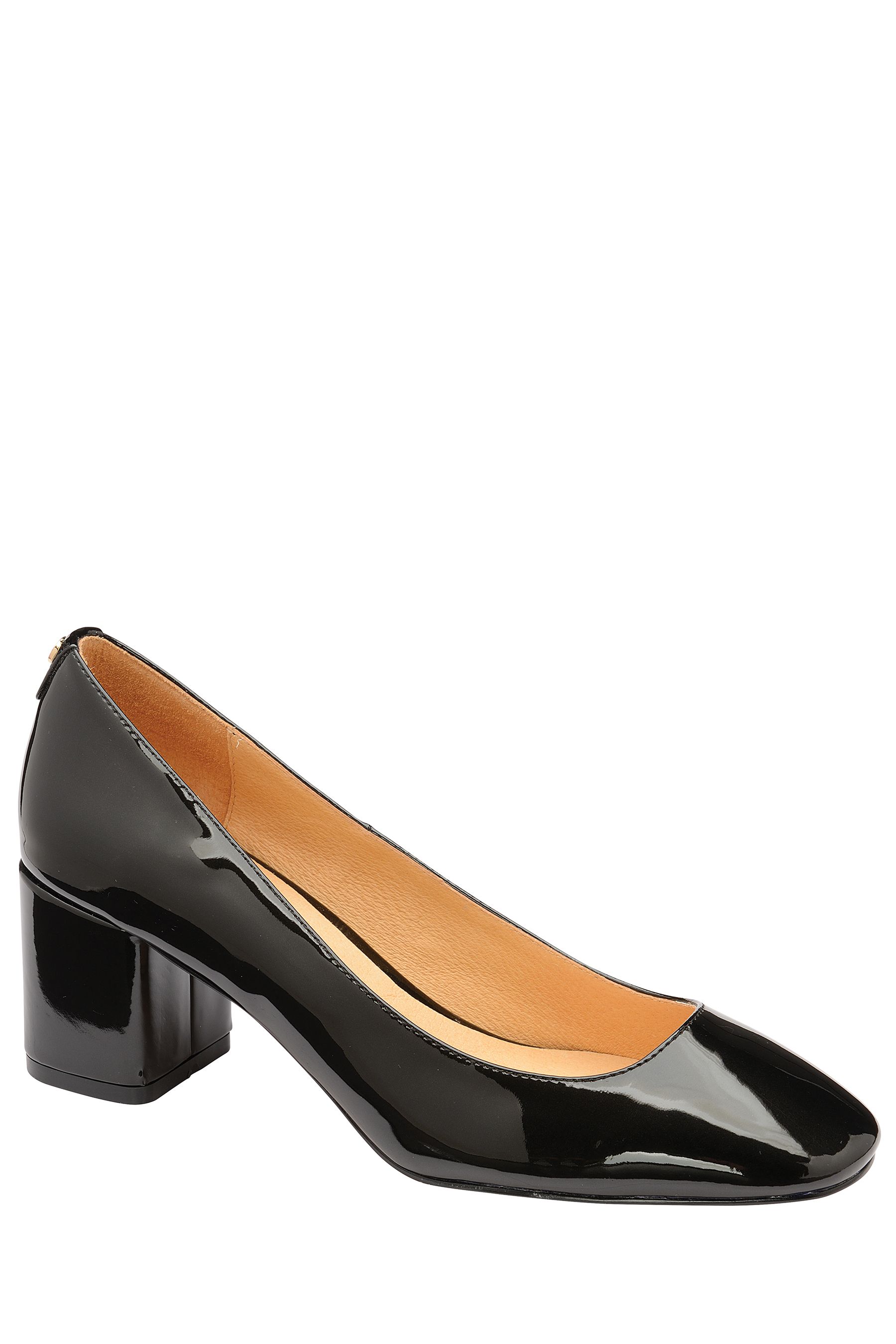 Black patent 2024 block heel sandals