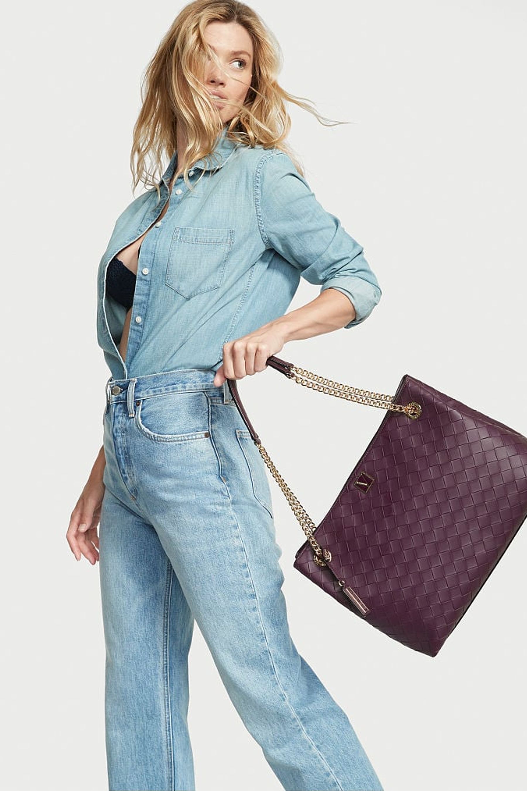 Woven tote victoria 2025 secret