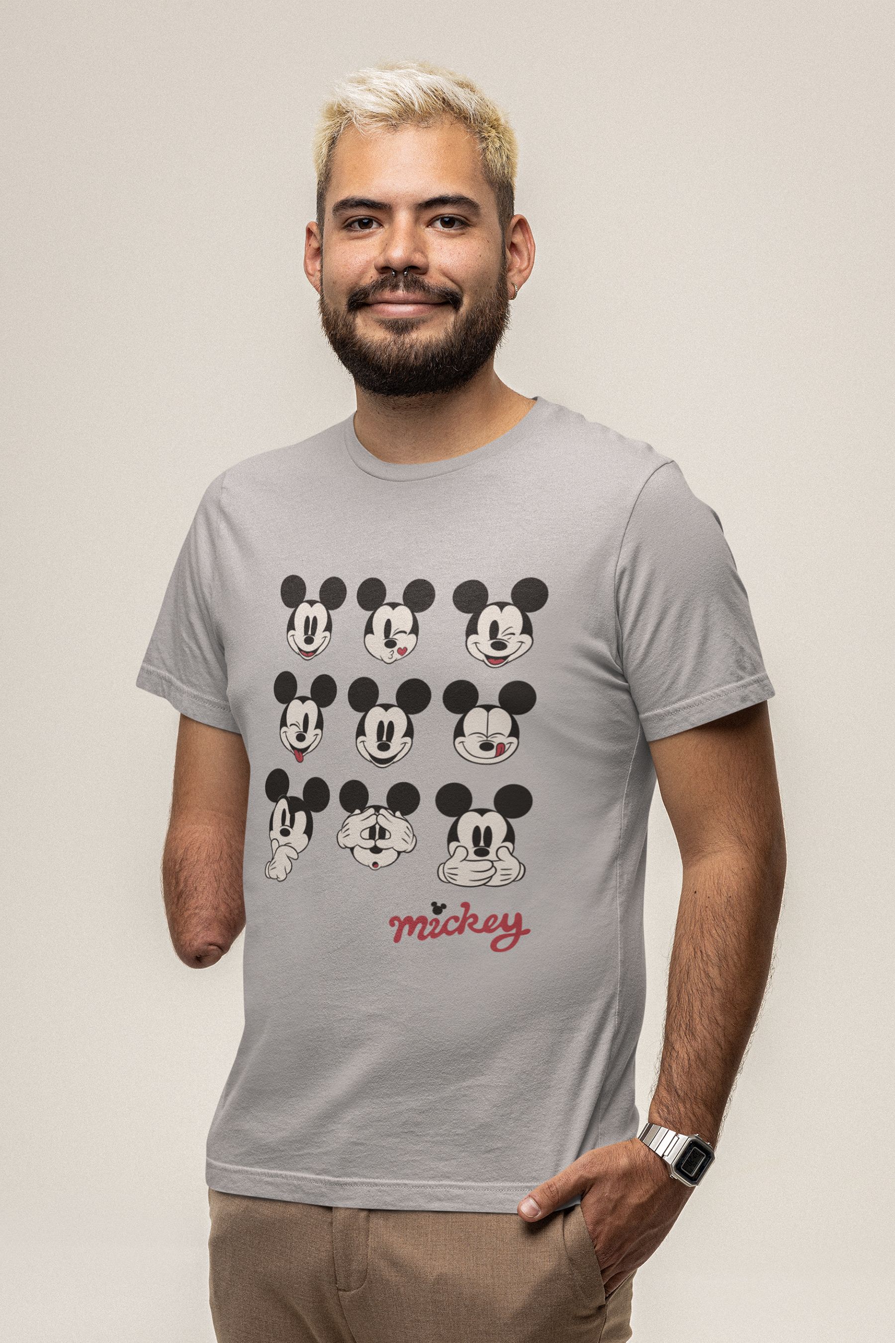 Gray mickey mouse shirt hot sale