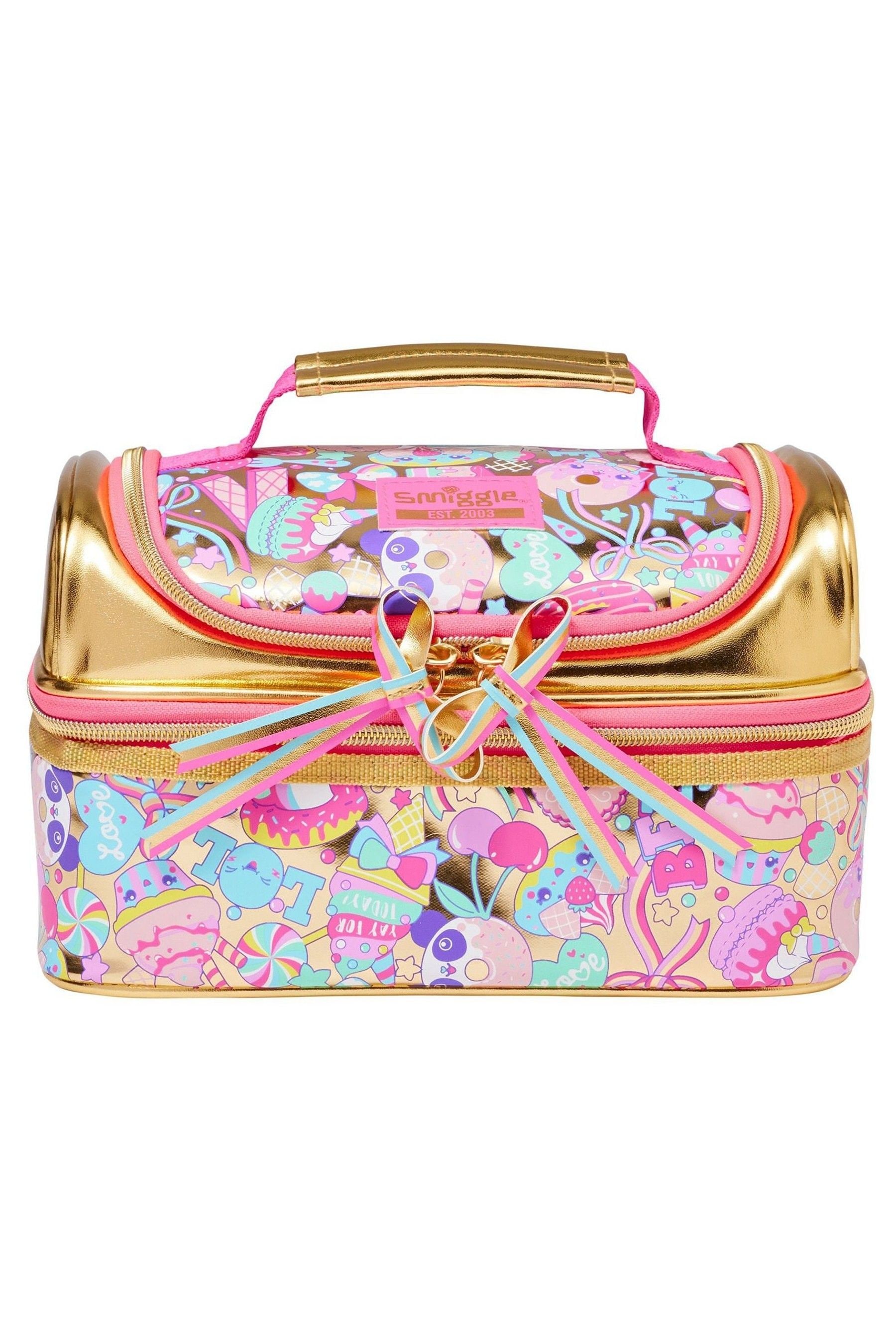 Smiggle gold store football lunch bag
