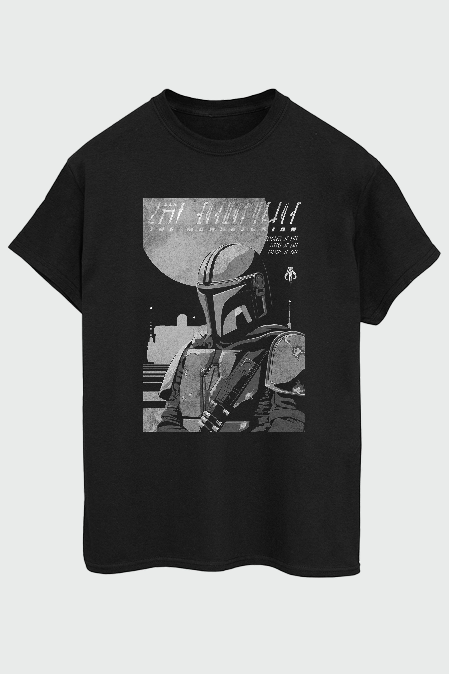 Buy Brands In Black Star Wars The Mandalorian Poster Mens Black T