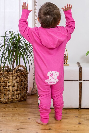 Personalised Organic Onesie with Cute Dog on the Reverse by Percy & Nell