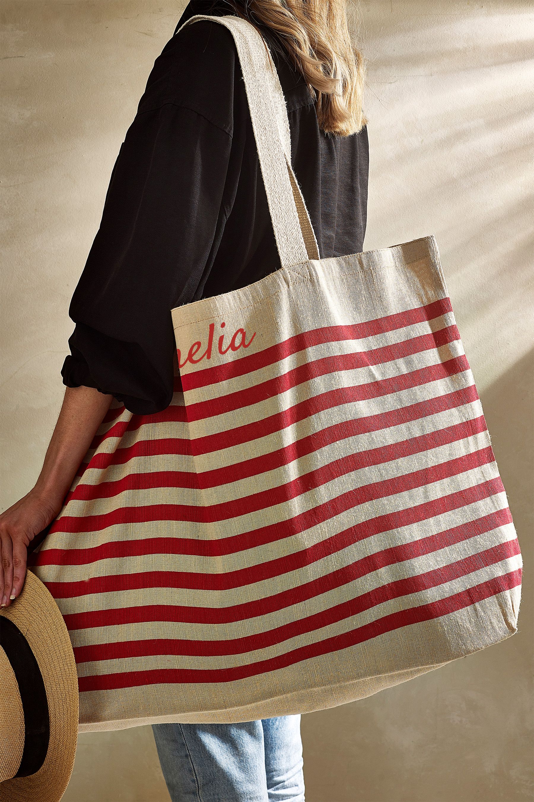 Buy Personalised Extra Large Jute Beach Bag by Love Abode from the