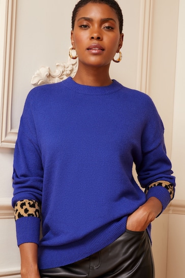 Love & Roses Cobalt Blue Cosy Knitted Jumper