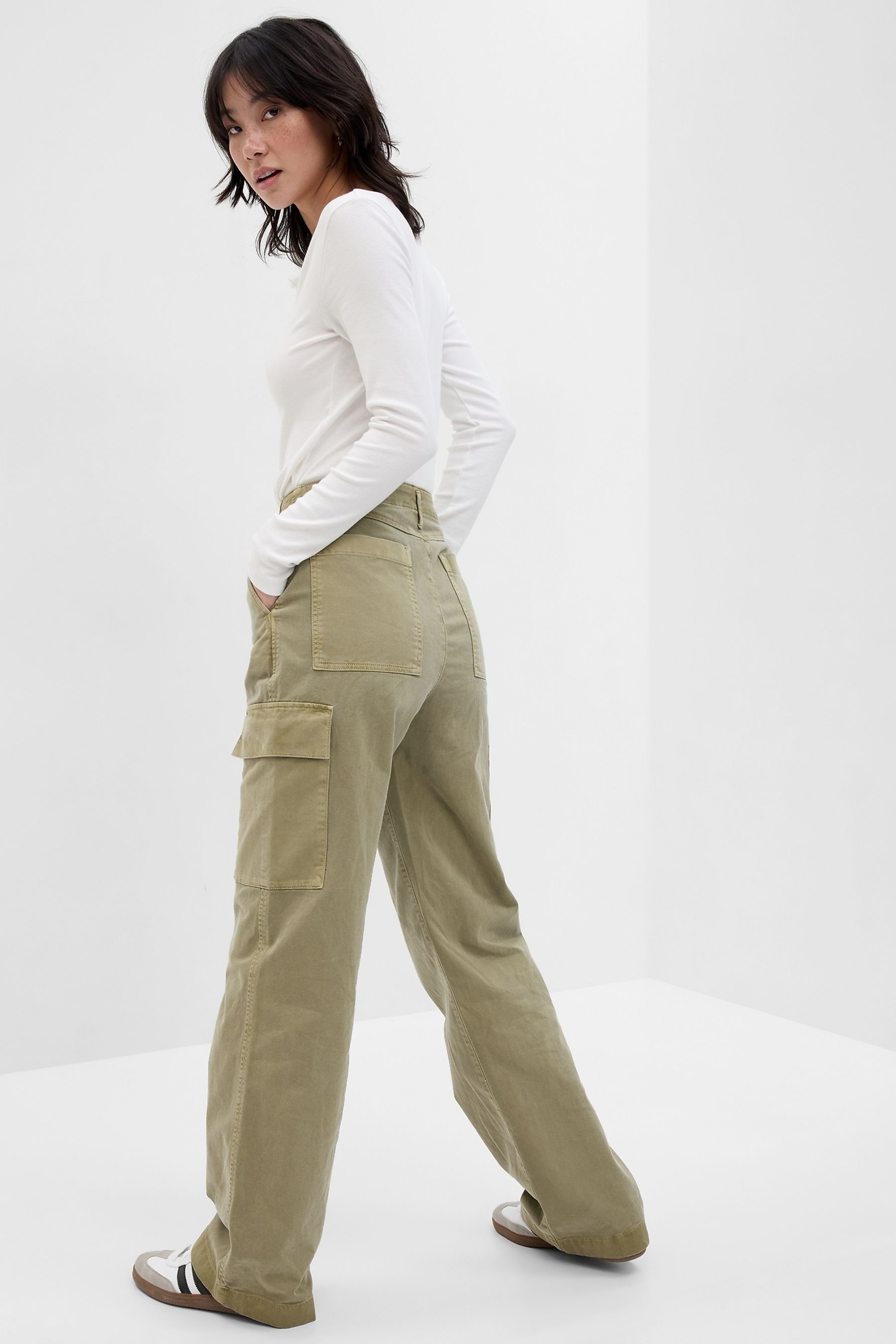 Buy Gap Green Loose Khaki Cargo Trousers from the Next UK online shop