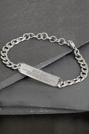 Personalised Classic Stainless Steel Unisex Bracelet by PMC