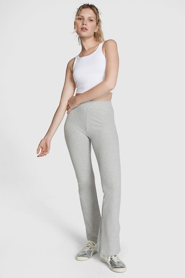 Buy Victoria's Secret PINK Heather Grey Ribbed Flare Legging from the Next  UK online shop
