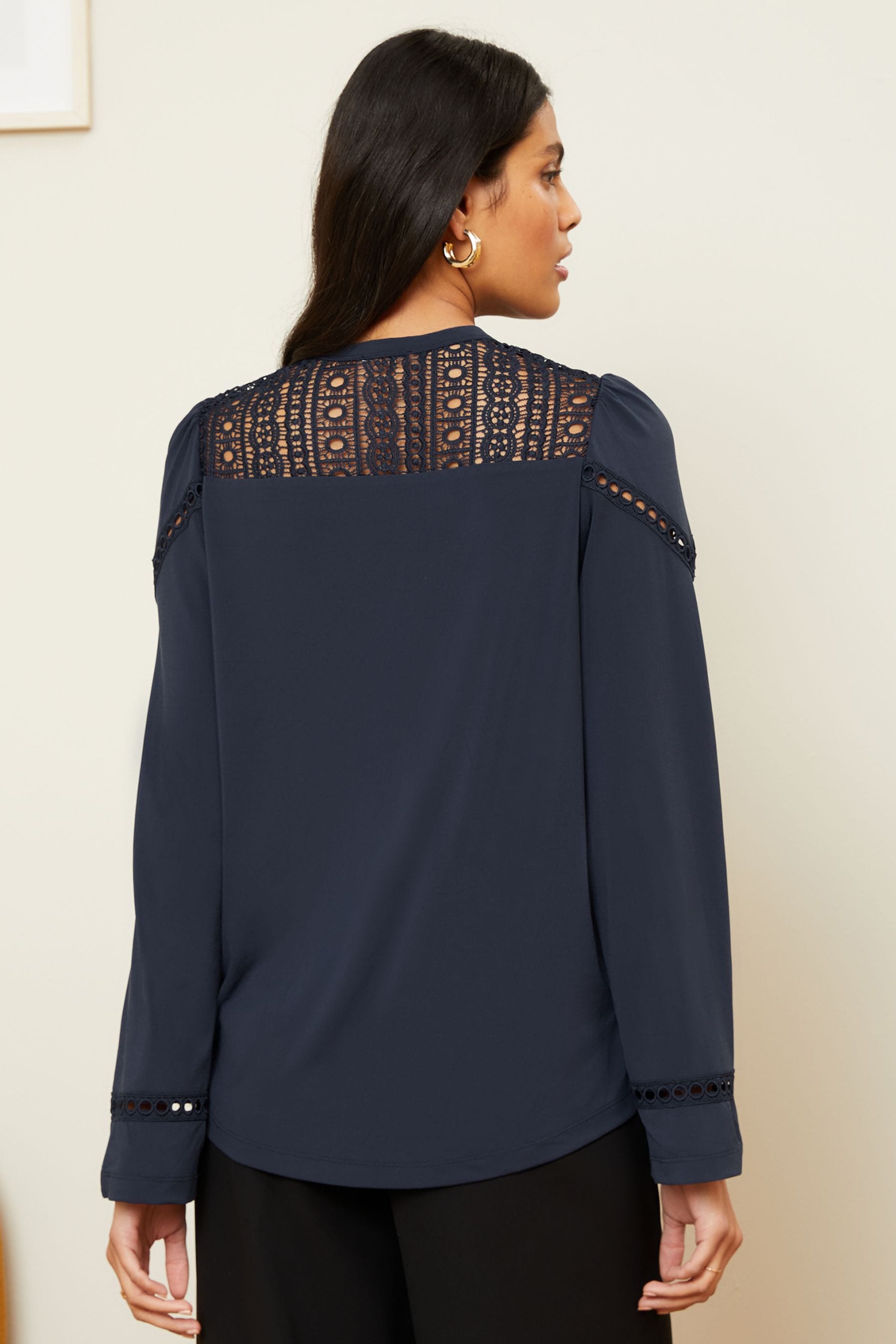 Next navy lace trousers discount