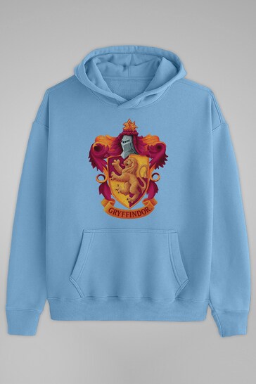 All + Every Sky Blue Harry Potter Gryffindor Lion Shield Kids Hooded Sweatshirt
