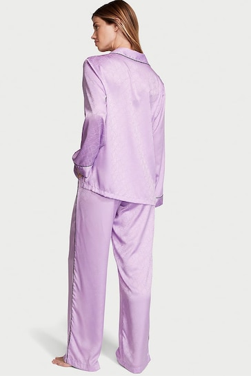 Victoria's Secret Unicorn Purple Satin Long Pyjamas