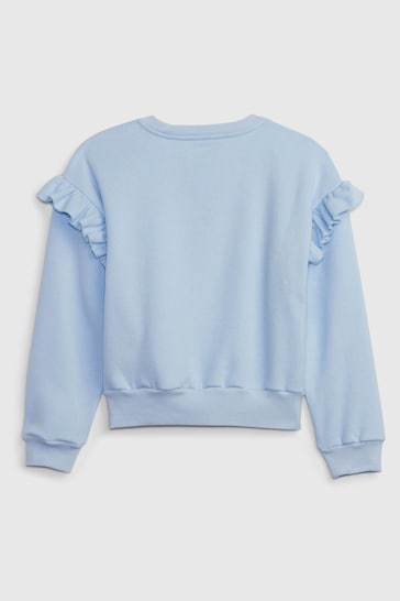 Gap Blue Disney Sequin Graphic Crew Neck Long Sleeve Sweatshirt (4-13yrs)