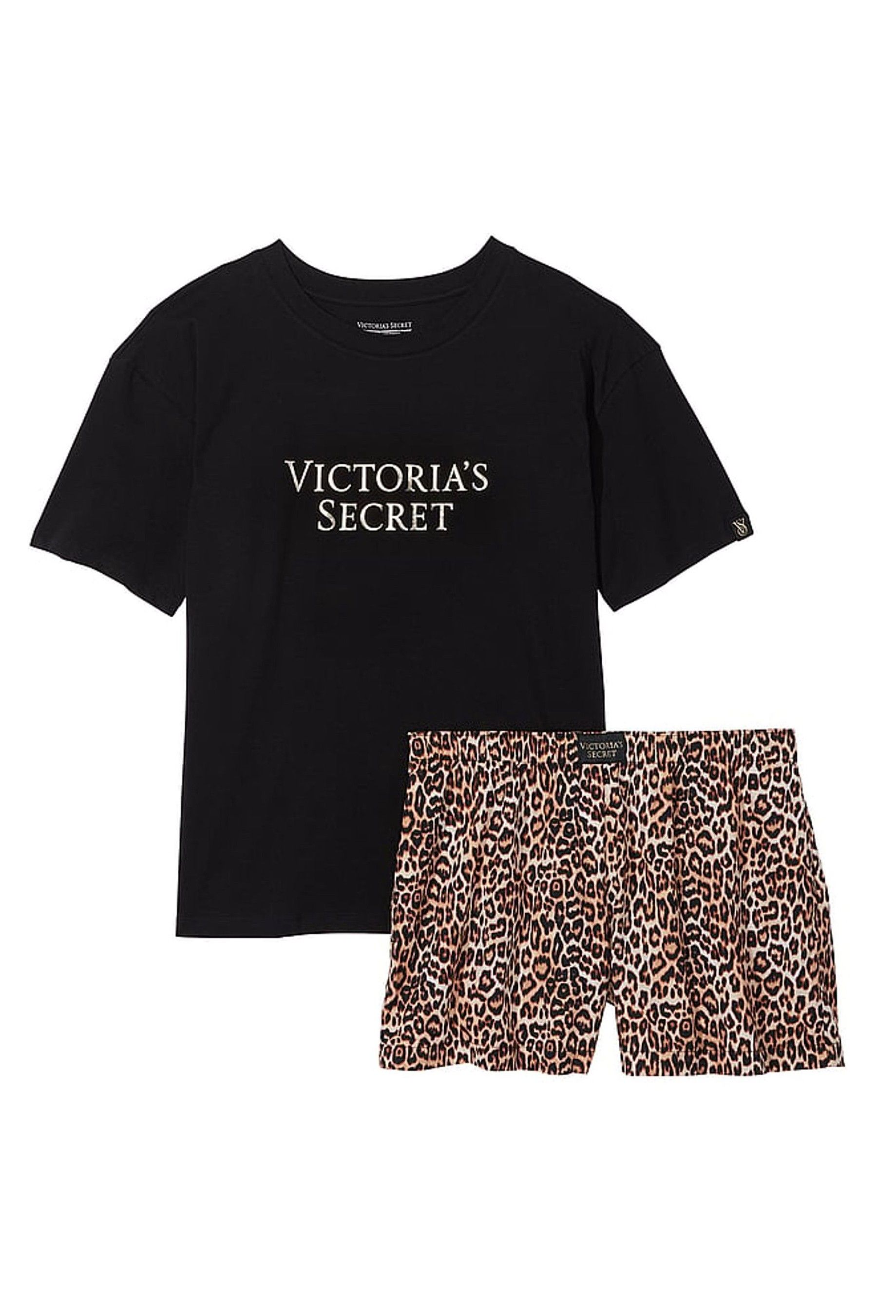 Buy Victoria s Secret Spotted Leopard Brown Cotton T Shirt Short Pyjamas from the Next UK online shop