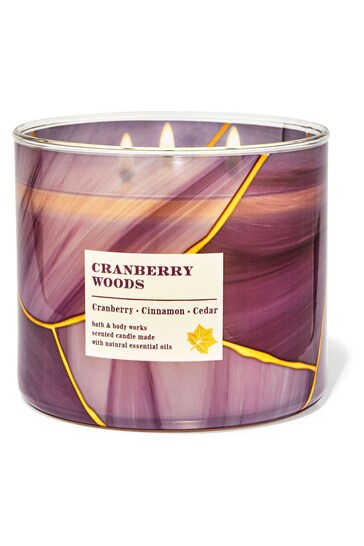 Bath & Body Works Cranberry Woods 3 Wick Candle 14.5 oz / 411 g