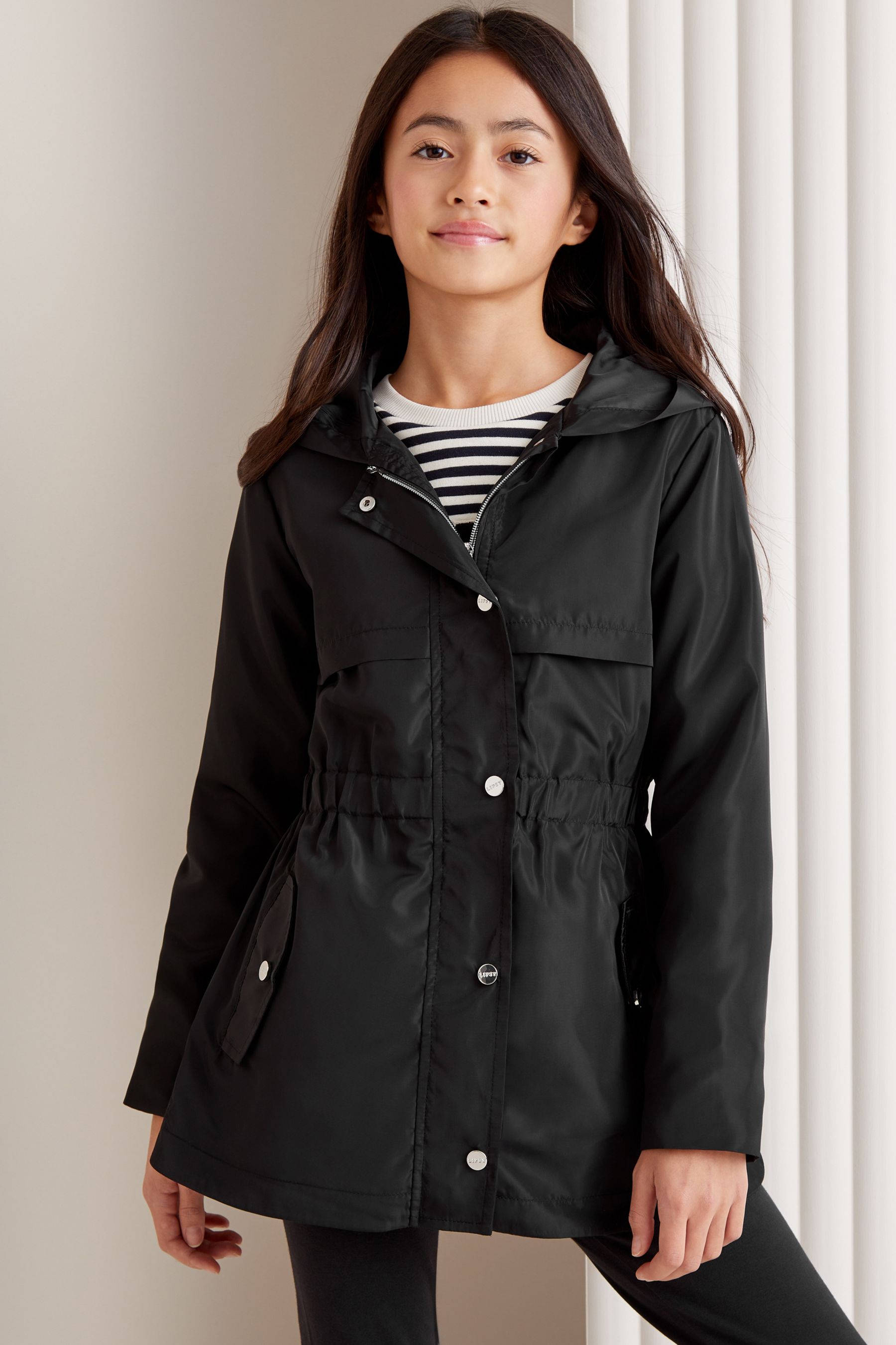 Lipsy Black Lightweight Rain Mac 3yrs 16yrs