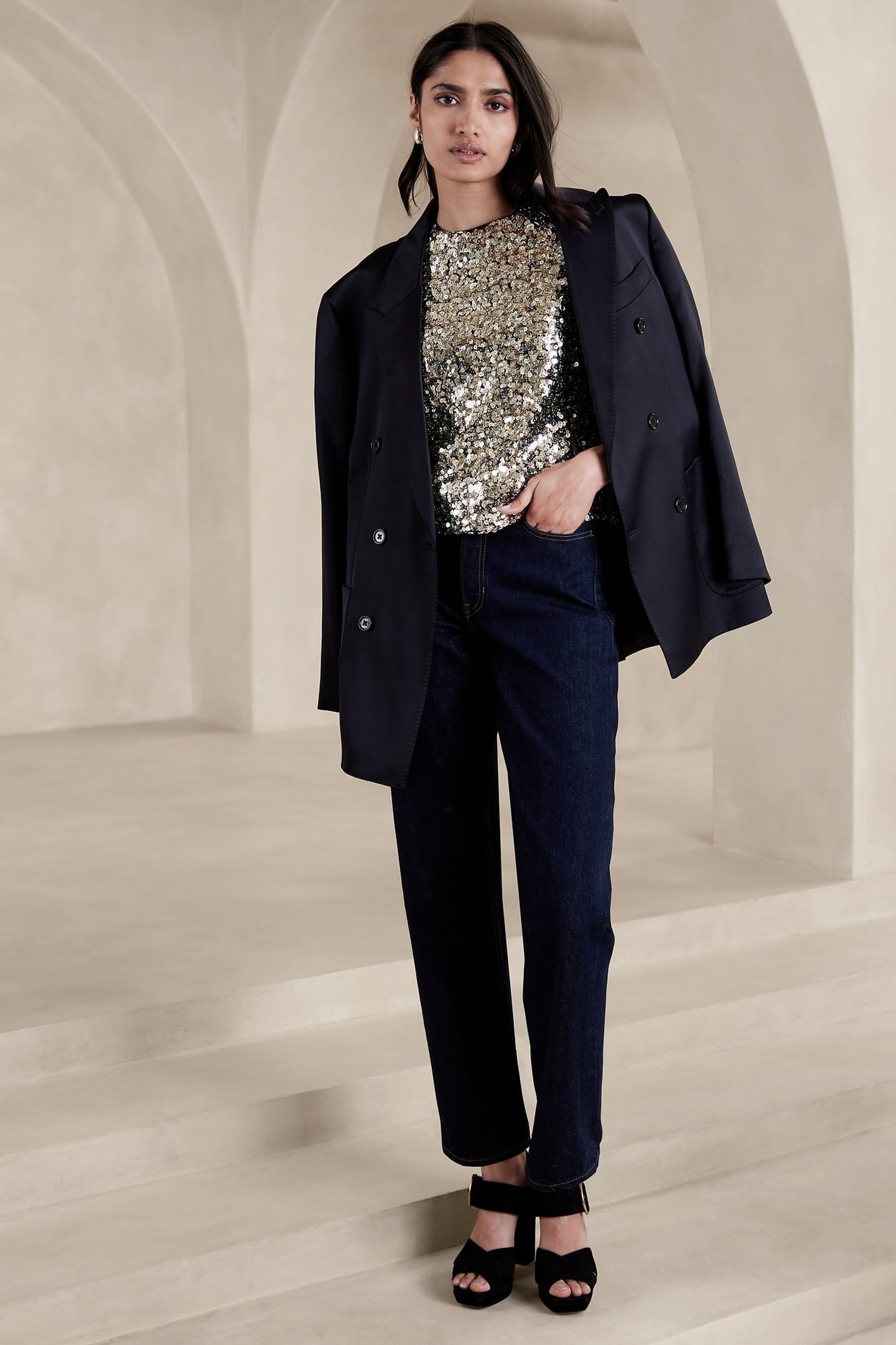 Banana republic sales gold blazer