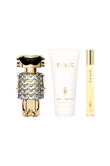 Rabanne Fame Eau De Parfum 50ml, Body Lotion 75ml, Spray 10ml Set (Worth £124)